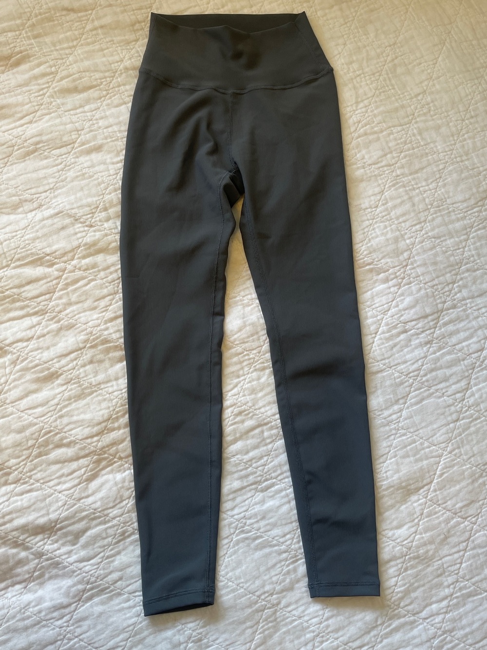 Wilo The Label Gray Ribbed High Waisted Leggings Size S